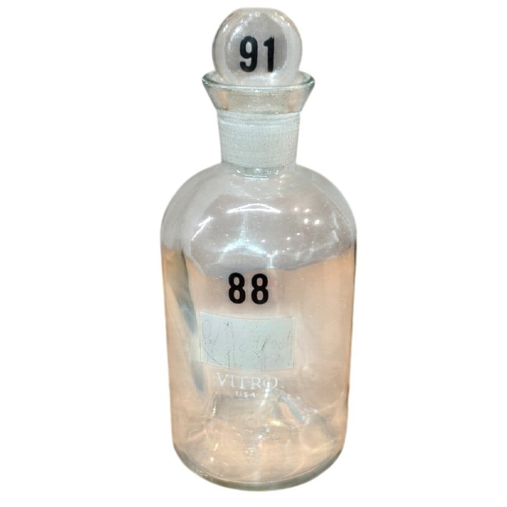 Vintage Wheaton Glass Vitro Bottle with Stopper ~6"